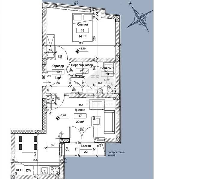 Двустаен апартамент за продажба, в новострояща се сграда, район Гранд
