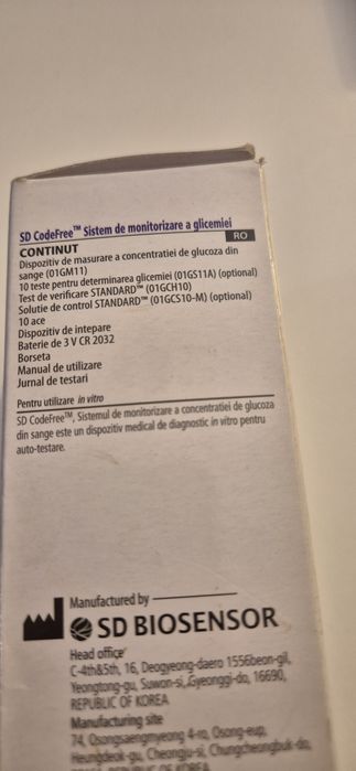 Glucometru SD CodeFree – Set complet, perfect funcțional