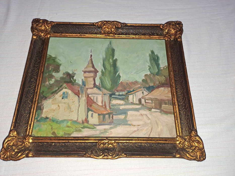 tablou pictura veche romaneasca  52/45 cm