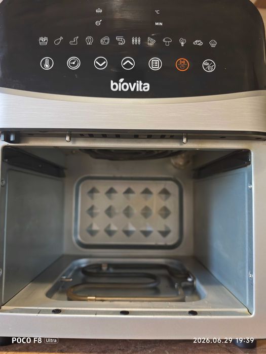 Friteuza BIOVITA GARANTIE 2028, cu aer cald, dublă rezistență și aburi