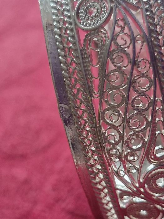 Уникална сребърна гривна филигран 37гр.-100годишна