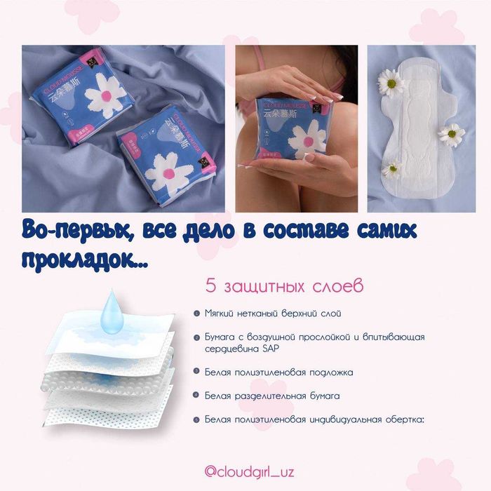 женская гигиена. Прокладки