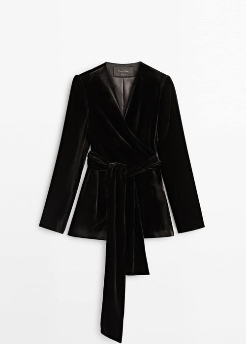 Blazer din catifea Massimo Dutti