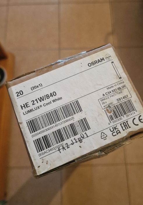 Lampă fluorescentă OSRAM LUMILUX T5 HE 21 wați G5 (840) 849 mm