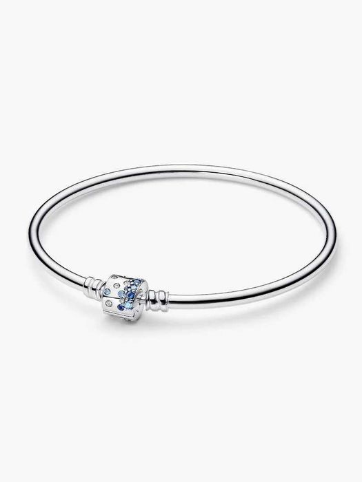 Браслет Pandora Sparkling Barrel Clasp Bangle! Новый в коробке 17-18см