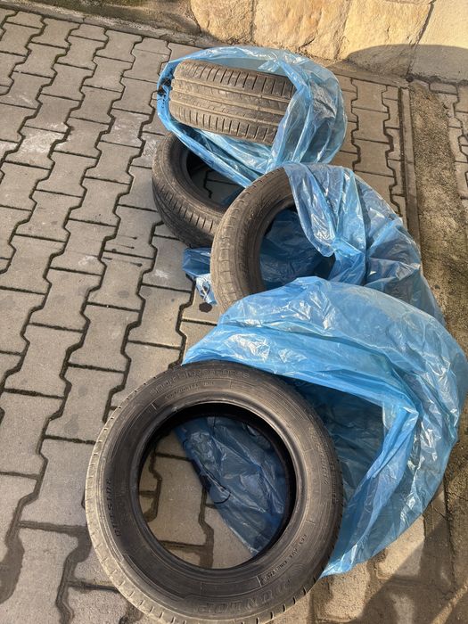 Pachet jante + anvelope vara Dunlop si iarna Goodyear 185 60 R14