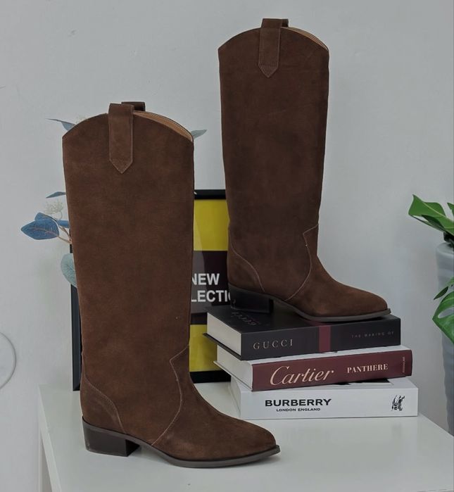 Казаки натуралный замш сапоги