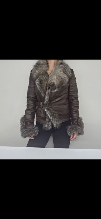 Geaca piele cu blana naturala