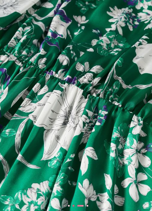 Mango - rochie maxi vaporoasa cu imprimeu floral, S