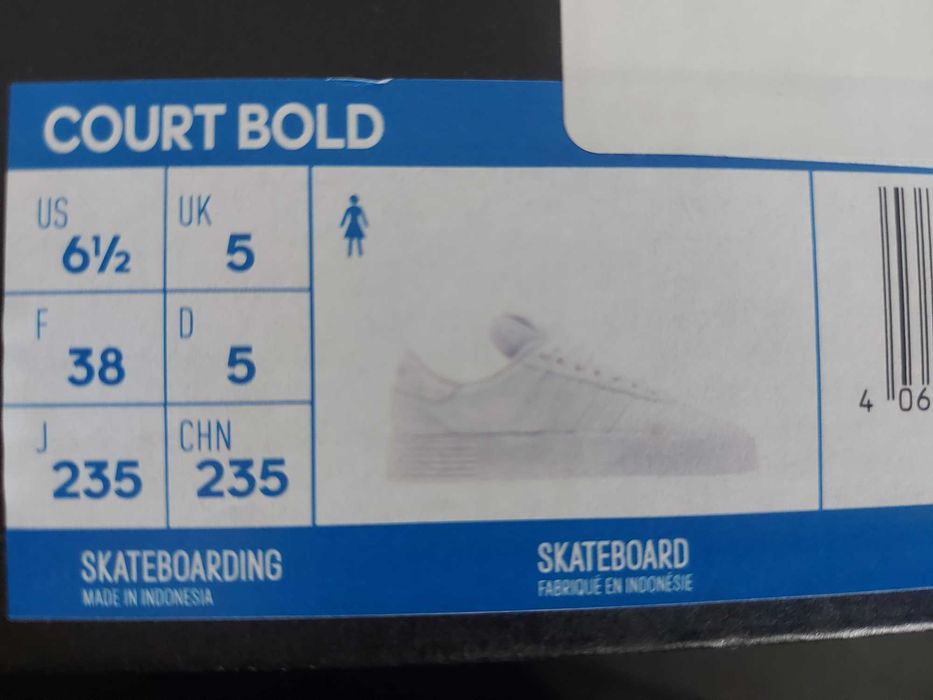 Adidas court bold white
