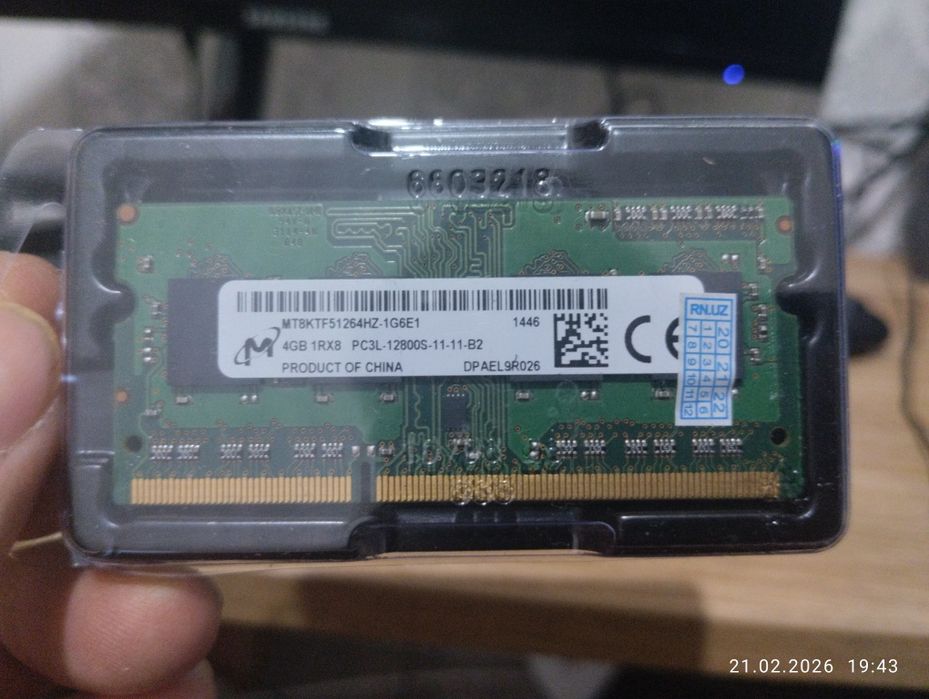 DDR 3 Operativ xotira sotiladi , Noutbookga, Sichqoncha , Monitor 27li