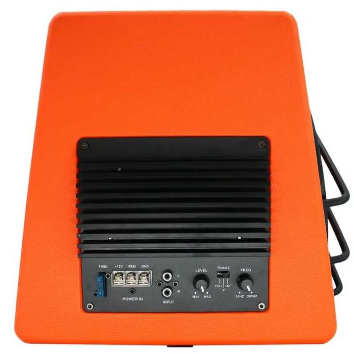 Бас каса 3800W за кола - субуфер с 10” високоговорител и интегриран усилвател + окабеляване