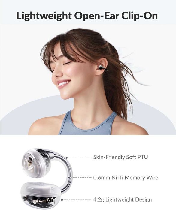 TONEMAY Q6 Отворени слушалки с щипка, LDAC Hi-Res безжично аудио