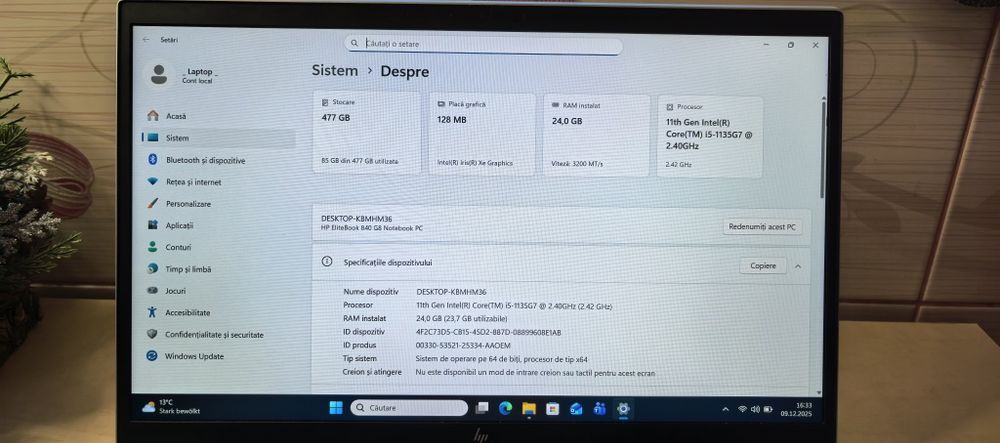 Laptop HP EliteBook 14 G8_i5 1136G7_24GB DDR4_512GB SSD_Metal + Geanta