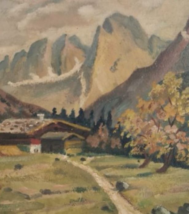 Антикварна картина масло 1959 г.