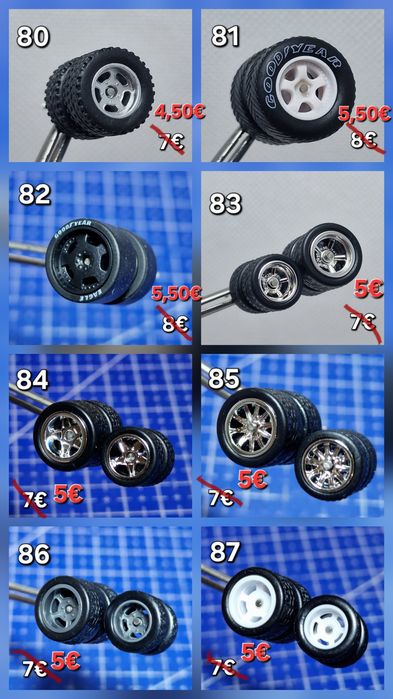 Гуми с джанти за Hot wheels, Matchbox и други 1:64 модели
