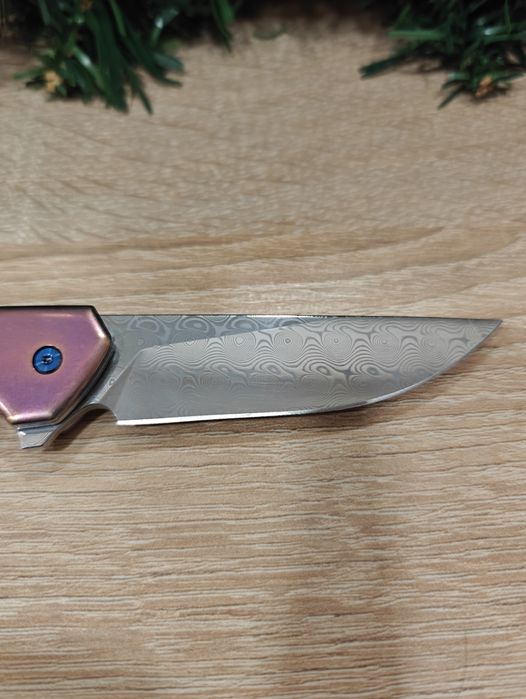 Нож Дамаск Титан и Карбон