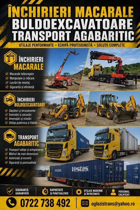 Servicii complete, manipulare, macara, transport, santiere, relocari