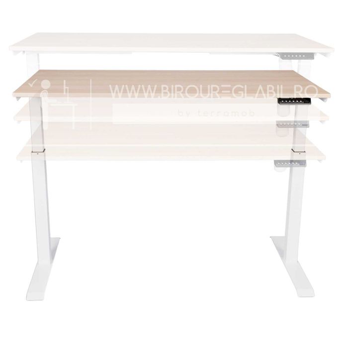 Cadru de birou reglabil pe inaltime profil PATRAT Negru/ALB