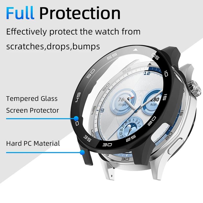 Huawei Watch GT7 Pro 46 mm / GT7 46 41 mm / 360° Твърд пластмасов кейс със скала и вграден протектор за екран
