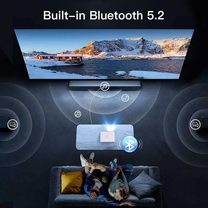 4K LED проектор LYNCAST с WIFI и Bluetooth Вграден Android TV 11