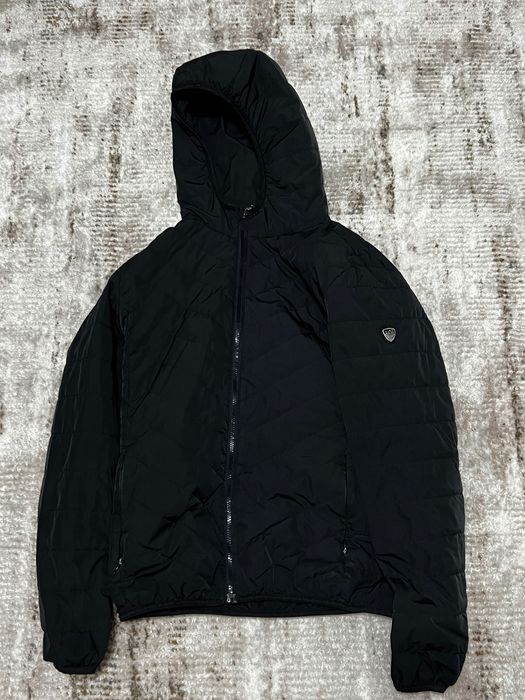 Мъжко черно яке с качулка EA7