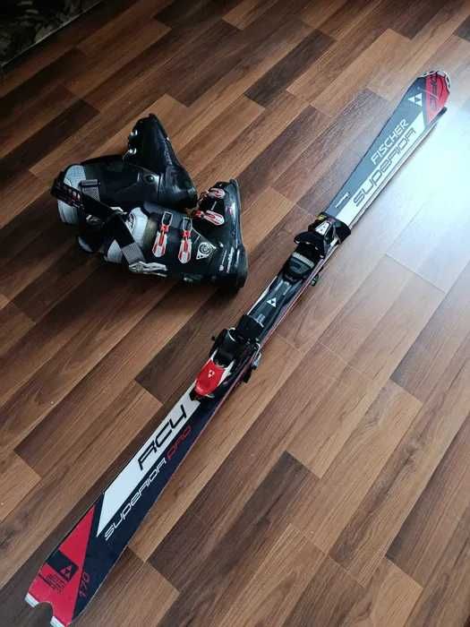 Skiuri Fischer Superior Pro, 1,70 m și clăpari Head, mărime 41