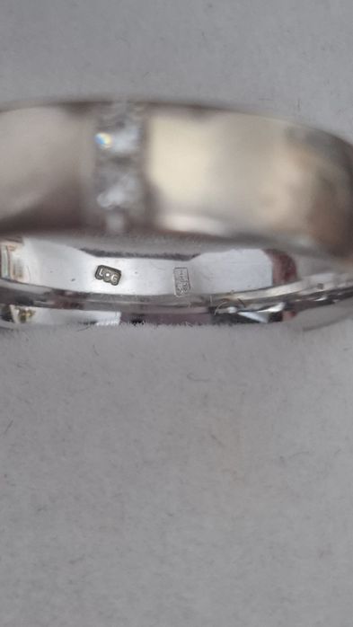 Inel tip verigheta aur 14k si diamante