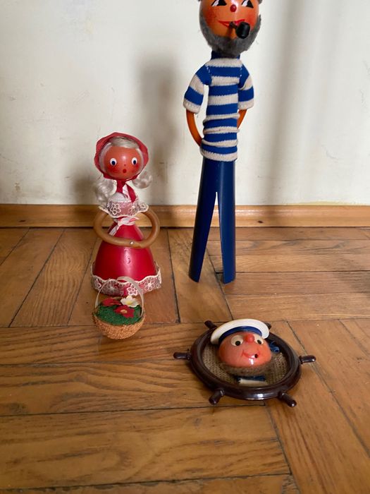 Сувенирни дървени статуетки Попай морякът и жена му