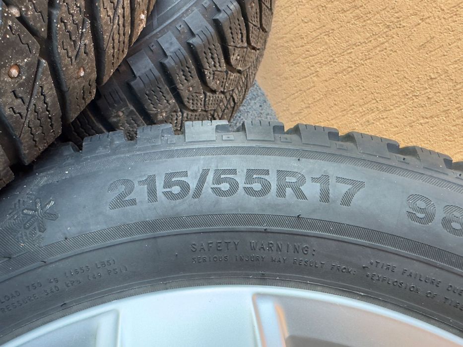 Set jante originale Volkswagen  R17 5x112 + anvelope iarnă