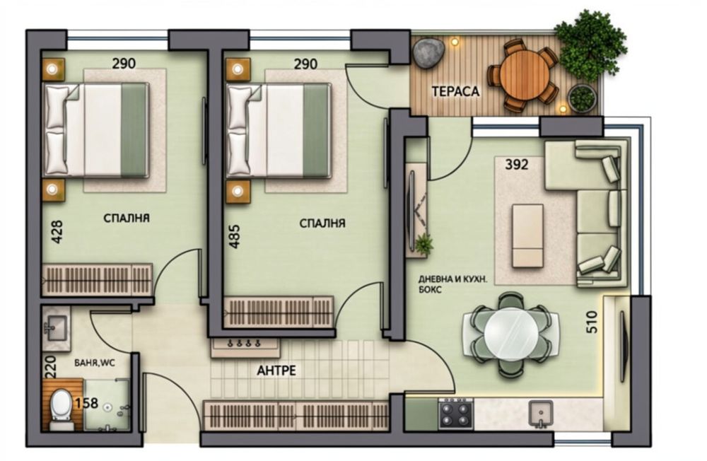 Продава се Тристаен апартамент в Пловдив, Христо Смирненски - 91 кв.м за 1457 €/кв.м - Снимка #3