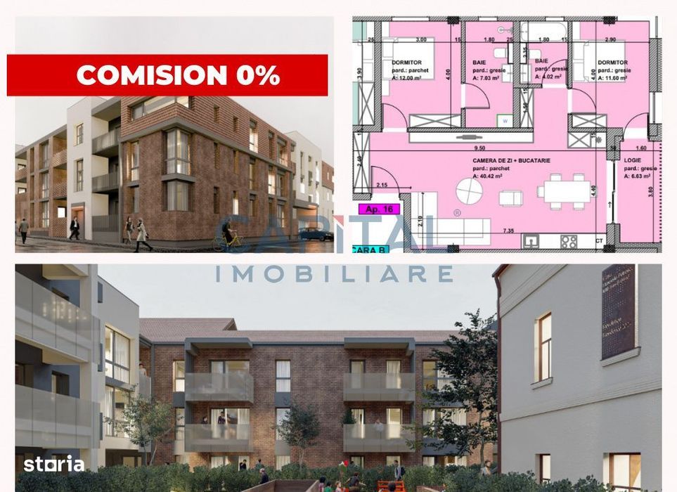 Apartament de vanzare bloc nou, 3 camere, 98mpc, Centru Vechi, comisio