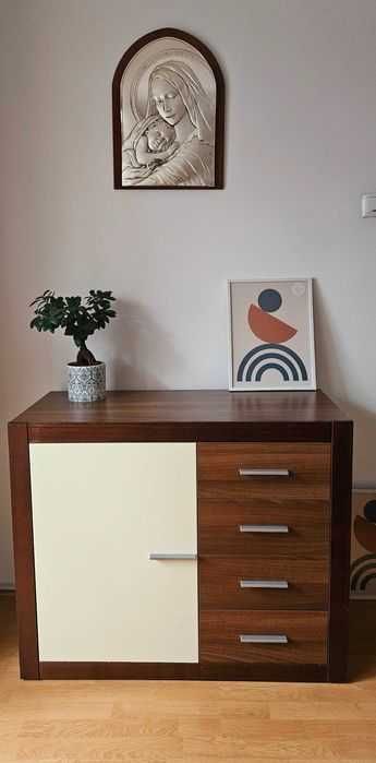 Comoda/bufet lemn, stare ft bună,Mobexpert, 1ușă cu poliță și 4sertare