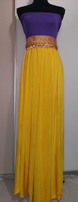 Rochie extrem de elastică Atmosphere galben cu mov