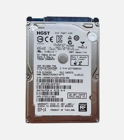 Hitachi HGST 750GB 5400RPM SATA 2.5" HDD Laptop