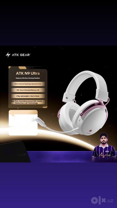 New Наушники ATK N9 ULTRA White/Black/Orange