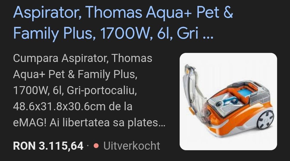 Aspirator THOMAS Aqua + Pets & Family  1700w