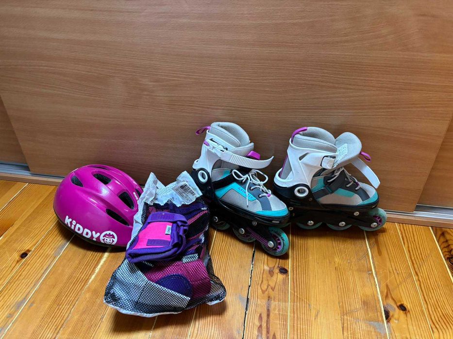 Детски ролери регулируеми 33-36 Firefly+каска+протектори