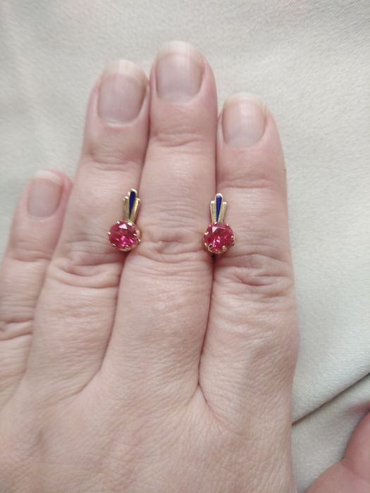 Золотые серьги 583 пробы СССР