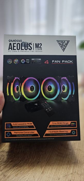 Set 4 ventilatoare ARGB 120mm full kit controller + Telecomandă