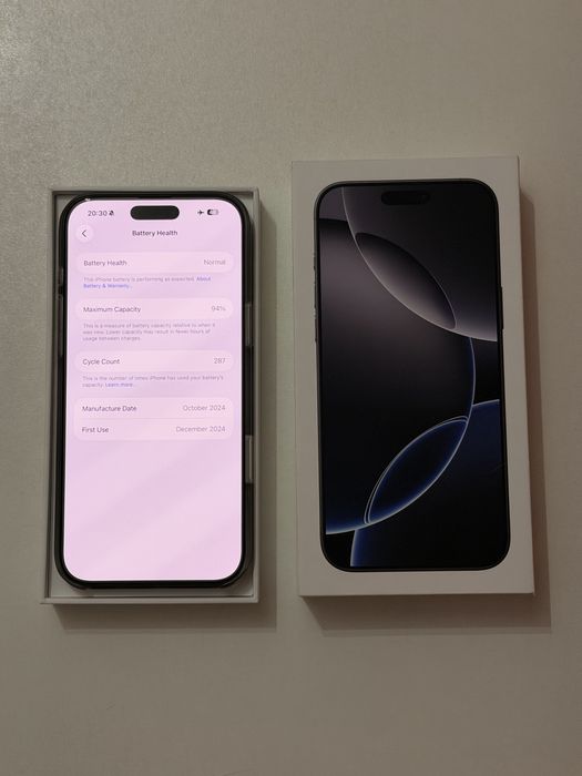 Iphone 16 Pro Max,  Black Titanium, 256 GB, Utilizat