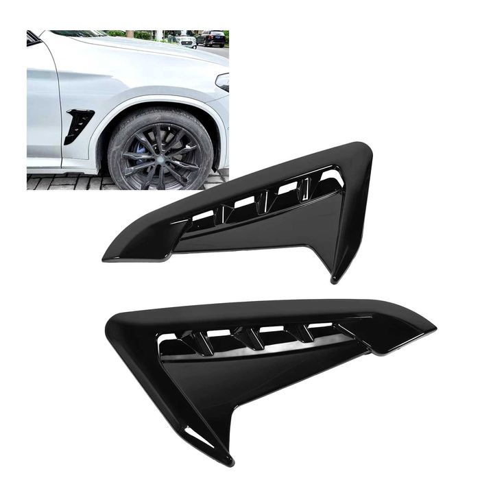 Extensii Ornamente Aripi Laterale BMW X3 G01 X4 G02 Aerisiri Negru Luc