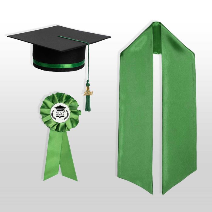Toca, Esarfa si Cocarda, Set Nepersonalizat, Verde smarald, Absolvire