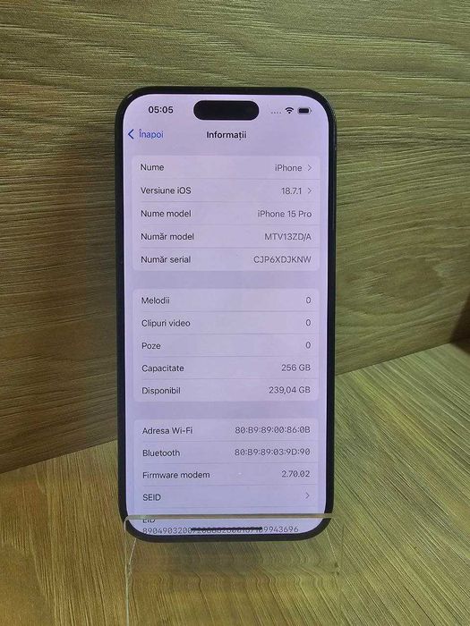 IPHONE 15 PRO , 256 GB, BATERIE 87% /Fin X Amanet&Exchange cod 116433