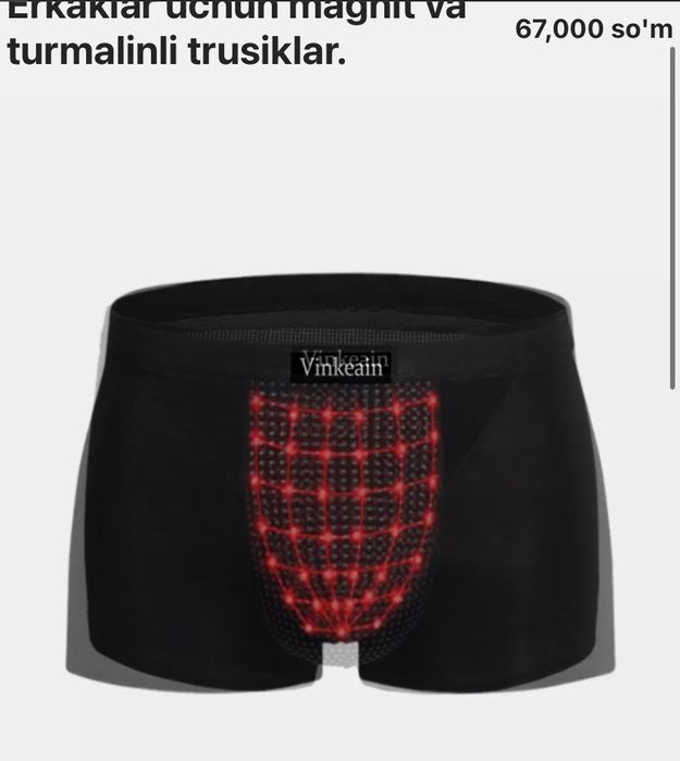 Erkaklar uchun magnit va turmalinli trusiklar.