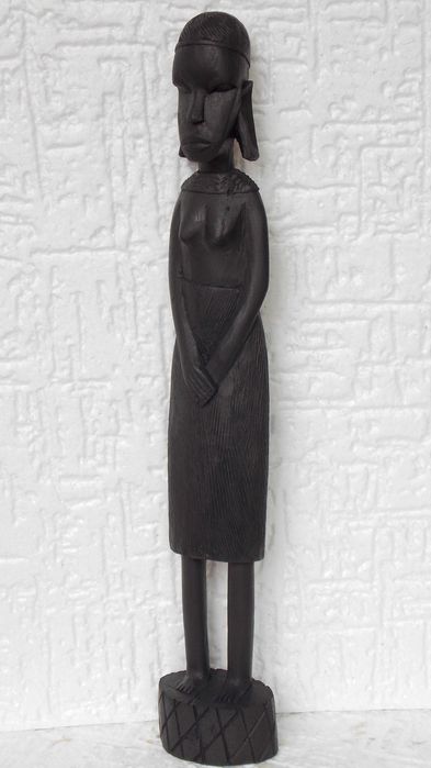 Statueta sculptura veche abanos,arta africa antichitati vintage antic