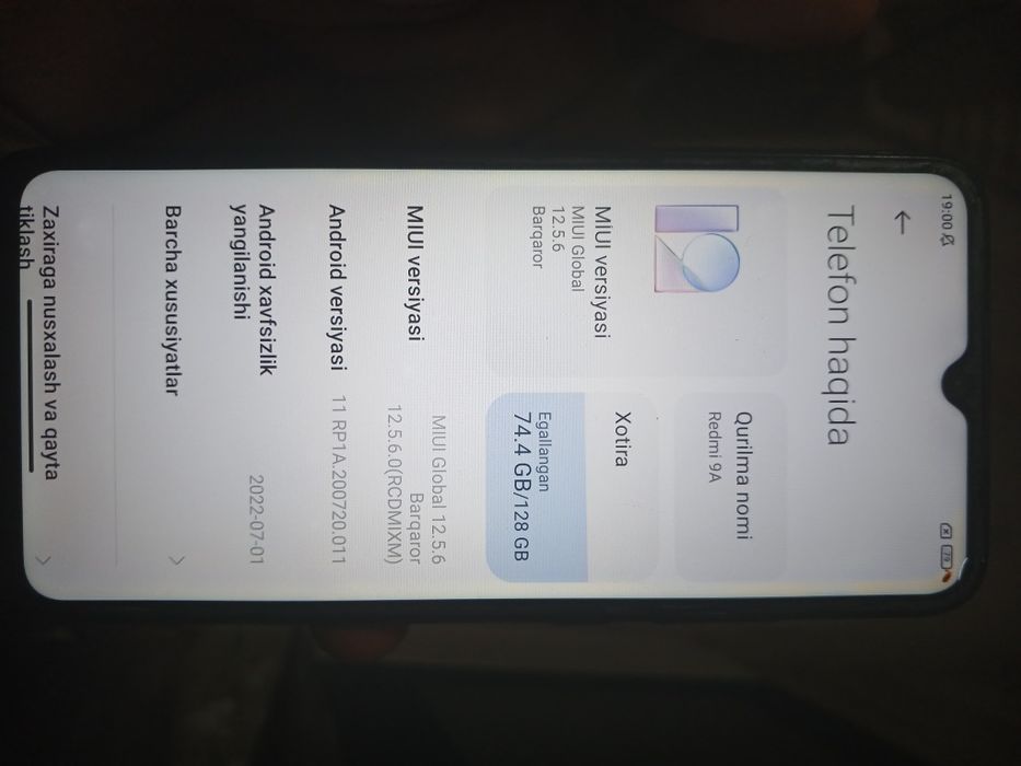 Redmi 9A 128talik 150 ming