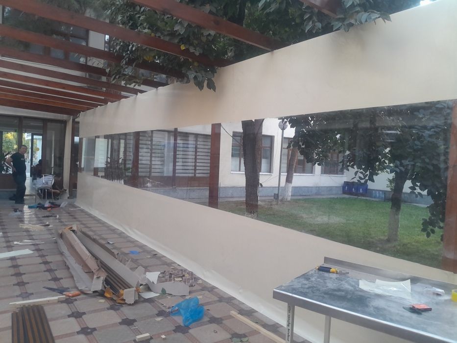 Tent banner salofan ustonovka