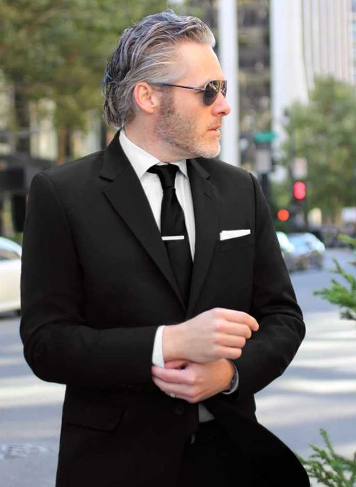 Costum slim 52 XL premium Aldo Colliti lana 100% negru