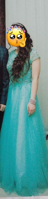 Платье в пол тиффани цвет